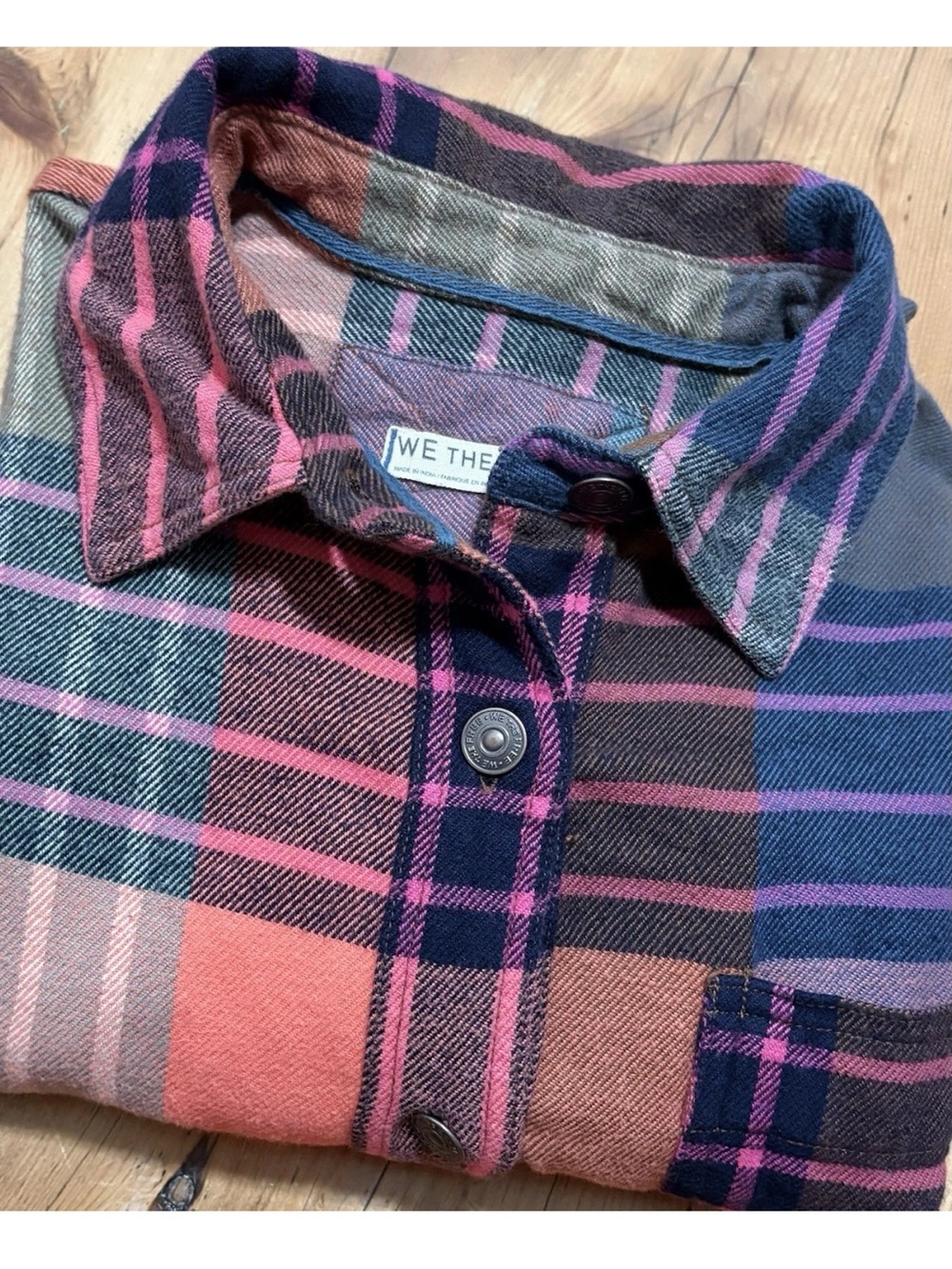 NWOT - WE THE FREE Ashley Plaid Long Sleeve Button Front Shirt - FREE PEOPLE - Picture 9 of 9